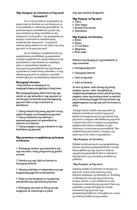 kaugnayan ng literatura|KABANATA II: KAUGNAY NA LITERATURA AT PAG.